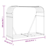 Log Holder Brown 120x45x100 cm Galvanised Steel