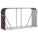 Log Holder Brown 180x45x100 cm Galvanised Steel - Front View
