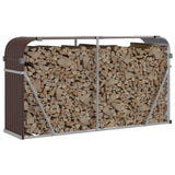 Log Holder Brown 180x45x100 cm Galvanised Steel - Side View