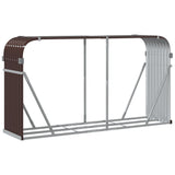 Log Holder Brown 180x45x100 cm Galvanised Steel - Rear View
