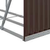 Log Holder Brown 180x45x100 cm Galvanised Steel - Close-Up Angle