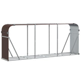 Log Holder Brown 234x45x100 cm Galvanised Steel - Front View