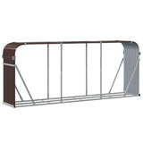 Log Holder Brown 234x45x100 cm Galvanised Steel - Rear View