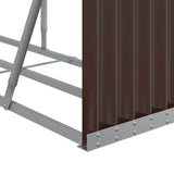 Log Holder Brown 234x45x100 cm Galvanised Steel - Close-Up Angle