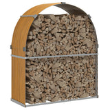 Log Holder Wood Look 120x45x140 cm Galvanised Steel - Side View