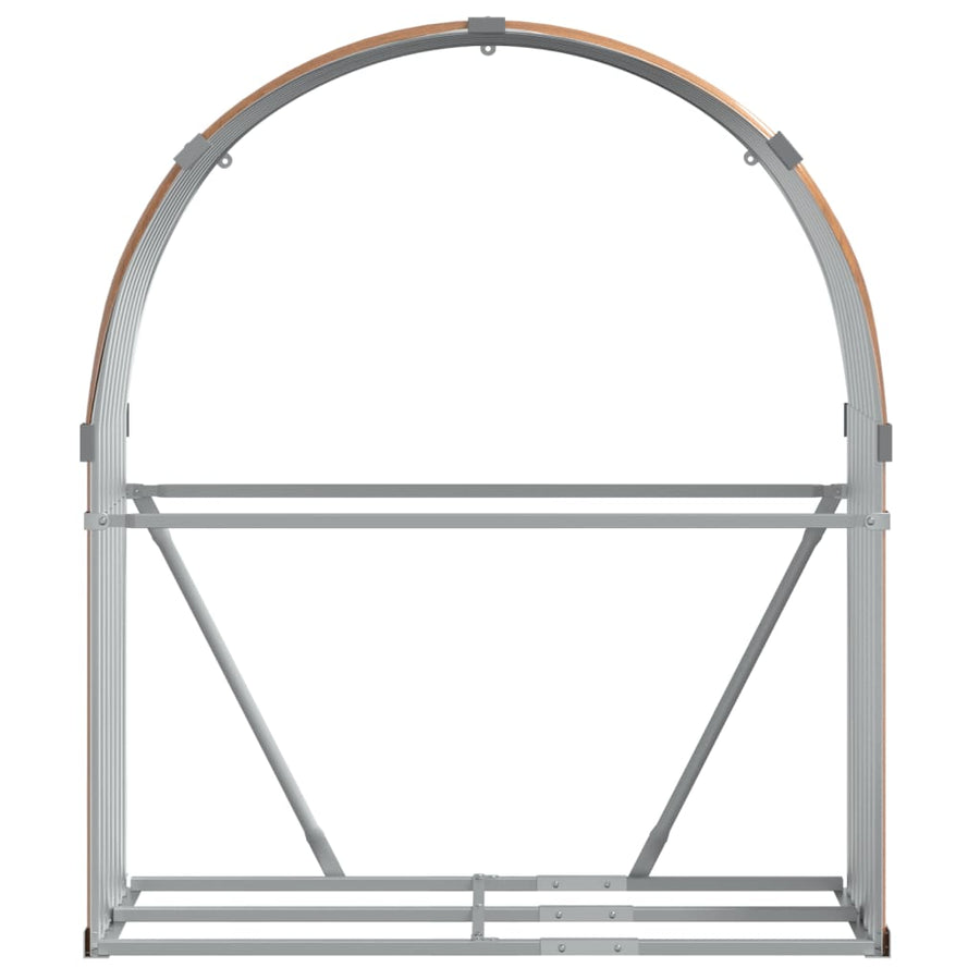 Log Holder Wood Look 120x45x140 cm Galvanised Steel
