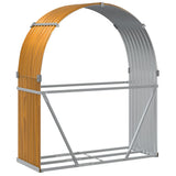 Log Holder Wood Look 120x45x140 cm Galvanised Steel - Rear View