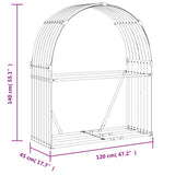 Log Holder Wood Look 120x45x140 cm Galvanised Steel