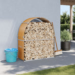 Log Holder Wood Look 120x45x140 cm Galvanised Steel