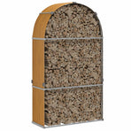 Log Holder Wood Look 120x45x210 cm Galvanised Steel