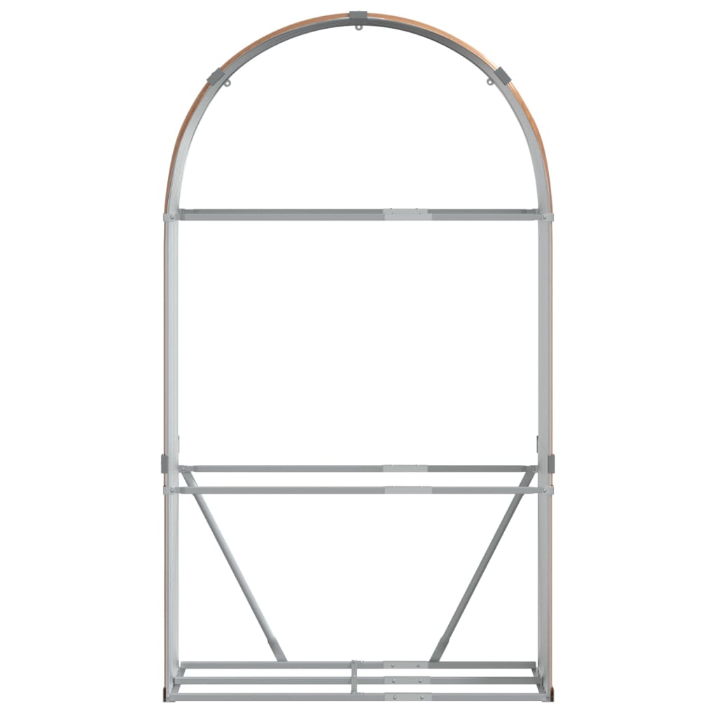 Log Holder Wood Look 120x45x210 cm Galvanised Steel