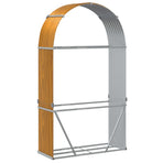 Log Holder Wood Look 120x45x210 cm Galvanised Steel