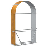 Log Holder Wood Look 120x45x210 cm Galvanised Steel - Rear View