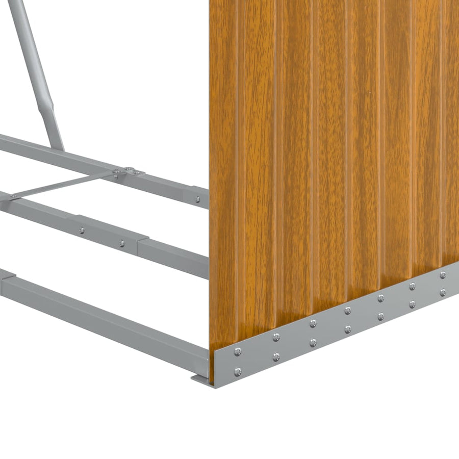 Log Holder Wood Look 120x45x210 cm Galvanised Steel