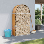 Log Holder Wood Look 120x45x210 cm Galvanised Steel
