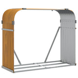 Log Holder Wood Look 120x45x100 cm Galvanised Steel - Front View