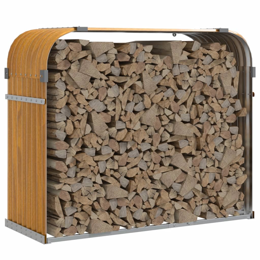 Log Holder Wood Look 120x45x100 cm Galvanised Steel