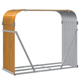 Log Holder Wood Look 120x45x100 cm Galvanised Steel - Rear View