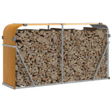 Log Holder Wood Look 180x45x100 cm Galvanised Steel