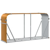 Log Holder Wood Look 180x45x100 cm Galvanised Steel - Rear View