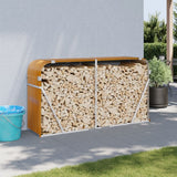 Log Holder Wood Look 180x45x100 cm Galvanised Steel
