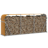 Log Holder Wood Look 234x45x100 cm Galvanised Steel