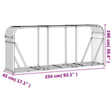 Log Holder Wood Look 234x45x100 cm Galvanised Steel