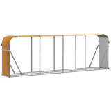 Log Holder Wood Look 300x45x100 cm Galvanised Steel - Front View