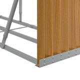 Log Holder Wood Look 300x45x100 cm Galvanised Steel - Close-Up Angle