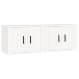 Wall-mounted TV Cabinets 2 pcs White 57x34.5x40 cm - Front View