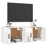 Wall-mounted TV Cabinets 2 pcs White 57x34.5x40 cm - Side View