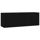 2 Piece Wall-mounted TV Cabinet Set Black 57x34,5x40 cm