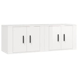 2 Piece Wall-mounted TV Cabinet Set High Gloss White 57x34,5x40 cm
