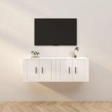 2 Piece Wall-mounted TV Cabinet Set High Gloss White 57x34,5x40 cm