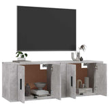 Wall-mounted TV Cabinets 2 pcs Concrete Grey 57x34.5x40 cm - Side View