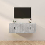 2 Piece Wall-mounted TV Cabinet Set Concrete Grey 57x34,5x40 cm