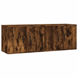 Wall-mounted TV Cabinets 2 pcs Smoked Oak 57x34.5x40 cm - Front View