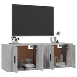 Wall-mounted TV Cabinets 2 pcs Grey Sonoma 57x34.5x40 cm - Side View