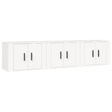Wall-mounted TV Cabinets 3 pcs White 57x34.5x40 cm - Front View
