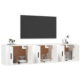 Wall-mounted TV Cabinets 3 pcs White 57x34.5x40 cm - Side View