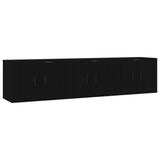 Wall-mounted TV Cabinets 3 pcs Black 57x34.5x40 cm - Front View