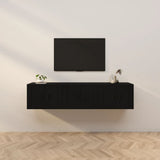Wall-mounted TV Cabinets 3 pcs Black 57x34.5x40 cm