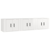 Wall-mounted TV Cabinets 3 pcs High Gloss White 57x34.5x40 cm - Front View