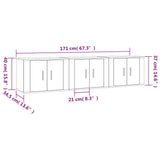 Wall-mounted TV Cabinets 3 pcs High Gloss White 57x34.5x40 cm - Low Angle