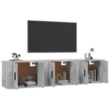 Wall-mounted TV Cabinets 3 pcs Concrete Grey 57x34.5x40 cm - Side View