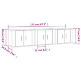 Wall-mounted TV Cabinets 3 pcs Concrete Grey 57x34.5x40 cm