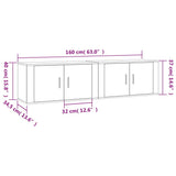 Wall-mounted TV Cabinets 2 pcs Black 80x34.5x40 cm