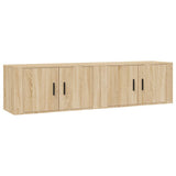 Wall-mounted TV Cabinets 2 pcs Sonoma Oak 80x34.5x40 cm - Front View