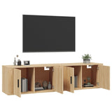 Wall-mounted TV Cabinets 2 pcs Sonoma Oak 80x34.5x40 cm - Side View