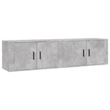 Wall-mounted TV Cabinets 2 pcs Concrete Grey 80x34.5x40 cm - Front View